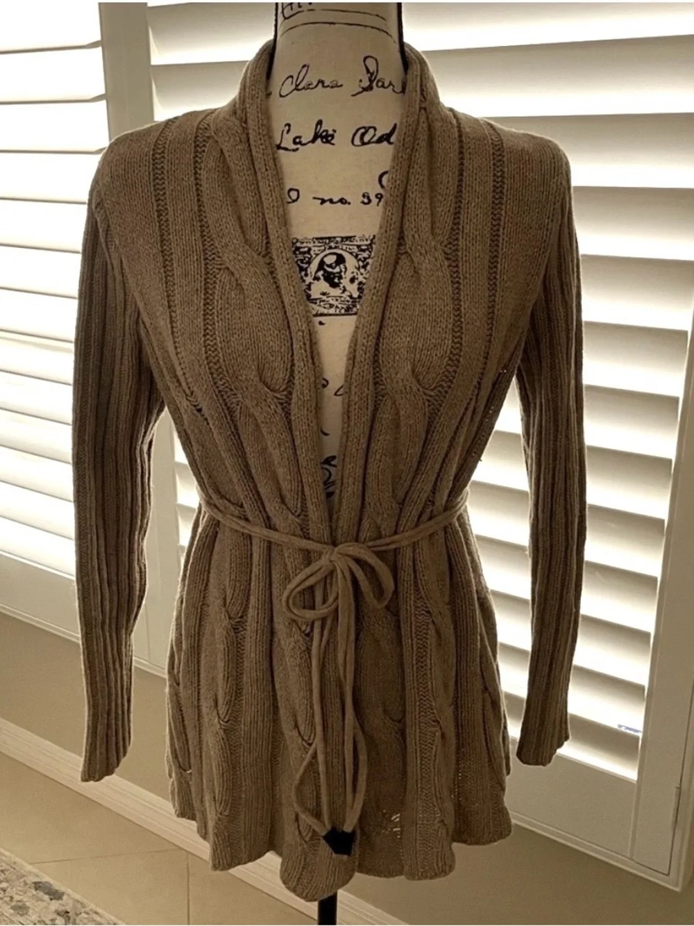 CAbi Style #591 Heather Acorn Cable Knit Cardigan
